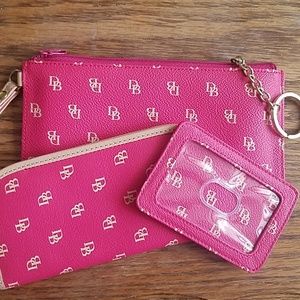 Dooney and Bourke wristlet, ID and glasses holder
